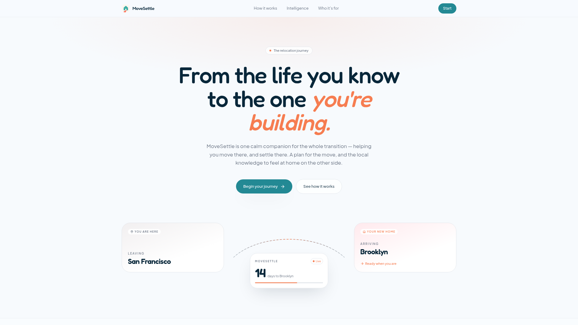 MoveSettle landing page